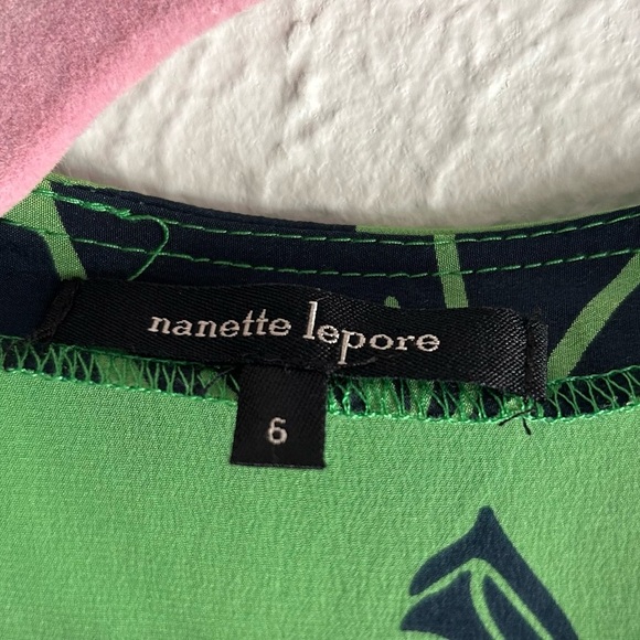 Nanette Lepore Silk Wrap Dress Bow Print Y2K Sz 6 Miley Cyrus - Picture 4 of 7